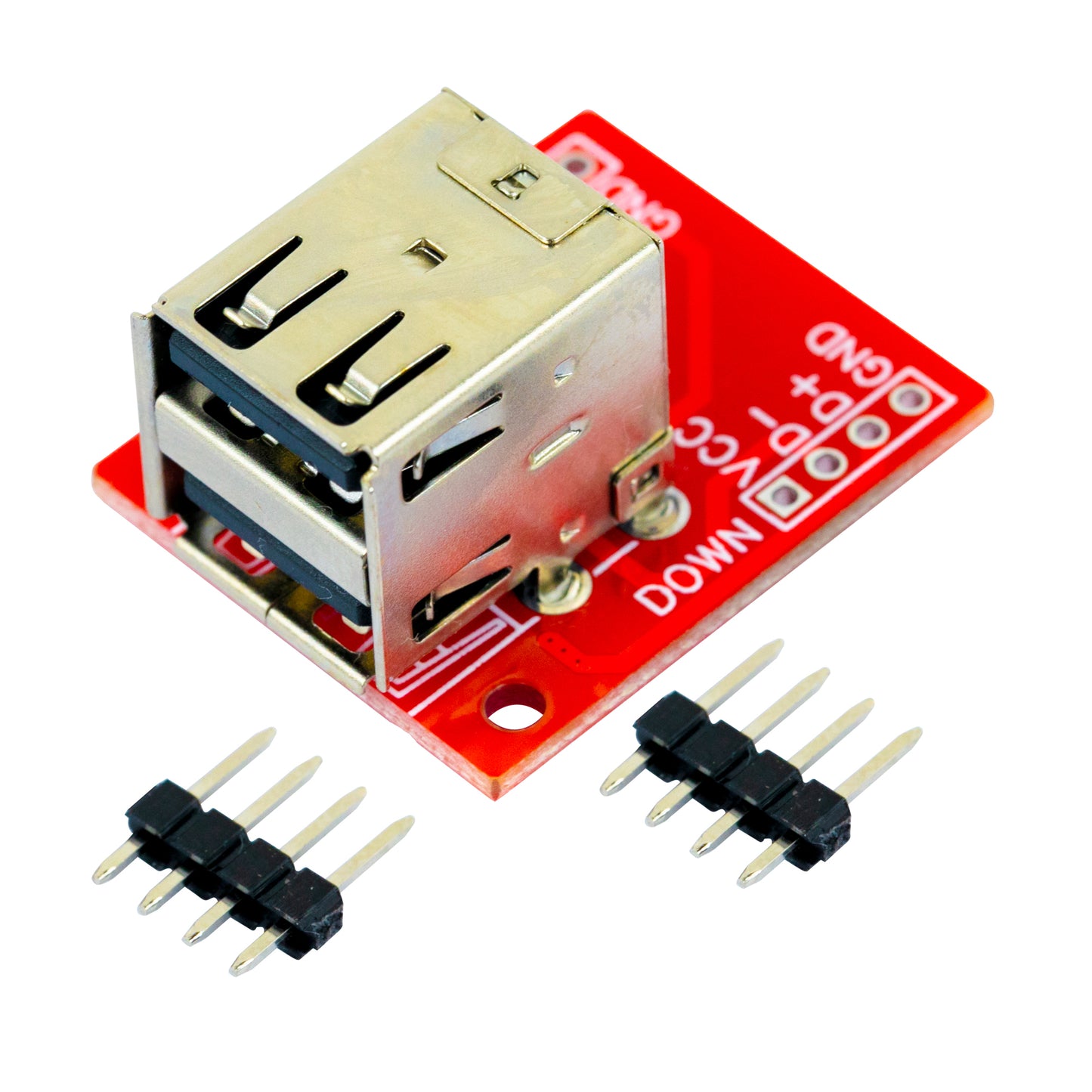 flashtree 2pcs Double layer USB2.0 transfer test board is welded well, USB2.0 horizontal plug in to 2.54mm double layer full package USB