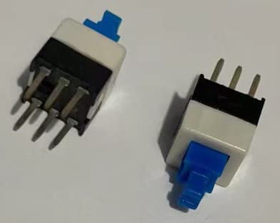jujinglobal 10pcs 7x7 Push Button Switch no Lock White and Blue