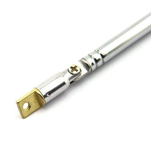 flashtree 1 Pair AM FM Radio Universal Antenna, 62.5cm 24.6" Length 4 Section Telescopic Stainless Steel Replacement Antenna Aerial for Radio TV