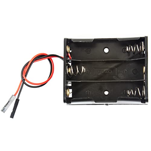 flashtree 2pcs 3 Slots aa 1.5v Total 4.5v Battery Box with Female pin