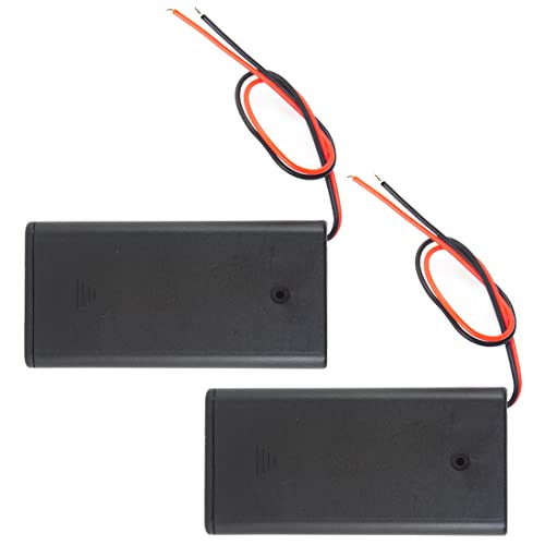 jujinglobal 2pcs 2AA 2x1.5V Battery Holder Box 2 Slot with Switch ON/Off with Wire