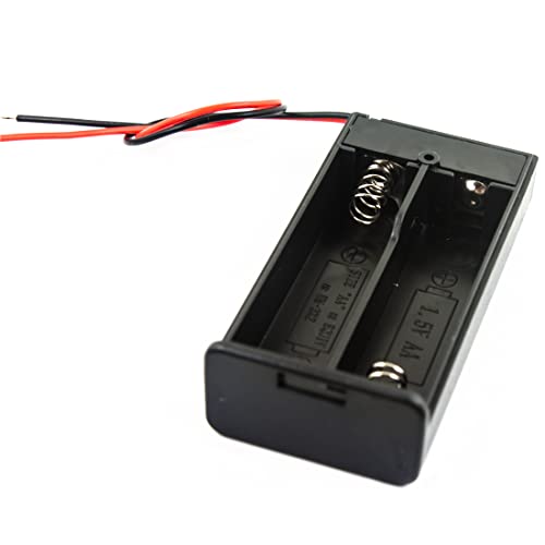 jujinglobal 2pcs 2AA 2x1.5V Battery Holder Box 2 Slot with Switch ON/Off with Wire