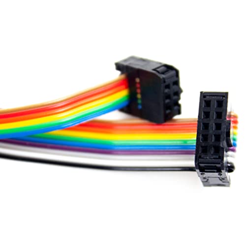 jujinglobal 2pcs ISP Rainbow Cable 10Pin to 6Pin for Arduino