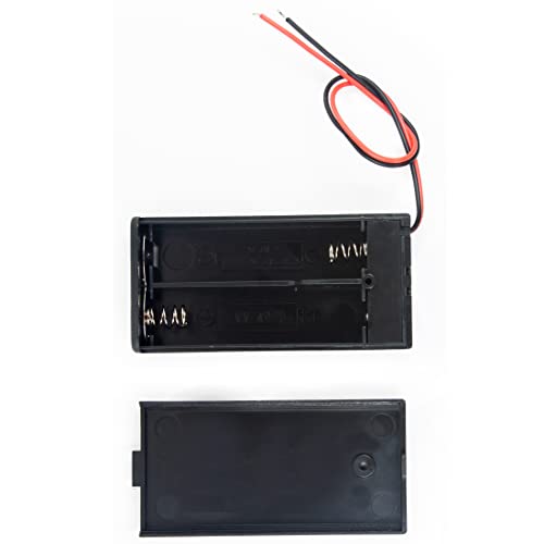 jujinglobal 2pcs 2AA 2x1.5V Battery Holder Box 2 Slot with Switch ON/Off with Wire