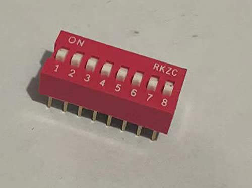 jujinglobal 4pcs 8 bits DIP Switch Gules dip8 2.54mm Pin spacing
