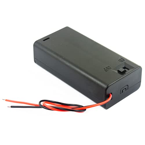 jujinglobal 2pcs 2AA 2x1.5V Battery Holder Box 2 Slot with Switch ON/Off with Wire