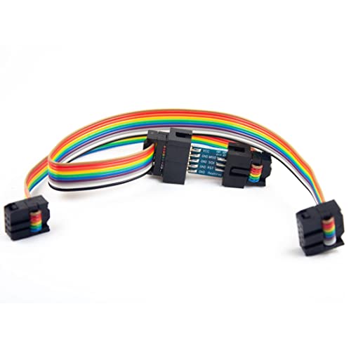 jujinglobal 2pcs ISP Rainbow Cable 10Pin to 6Pin for Arduino