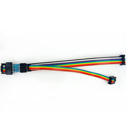 jujinglobal 2pcs ISP Rainbow Cable 10Pin to 6Pin for Arduino