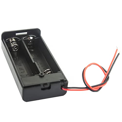 jujinglobal 2pcs 2AA 2x1.5V Battery Holder Box 2 Slot with Switch ON/Off with Wire