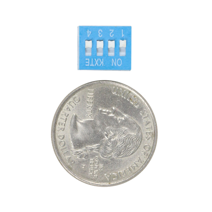 flashtree 50pcs 4p Side dial / piano key type 4-bit side dial code switch 2.54 pitch dip sliding type