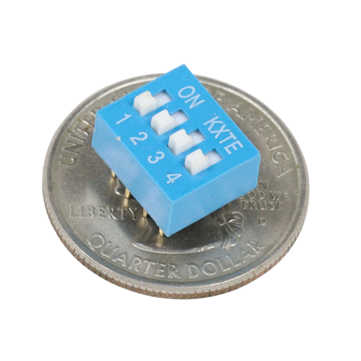 flashtree 50pcs 4p Side dial / piano key type 4-bit side dial code switch 2.54 pitch dip sliding type