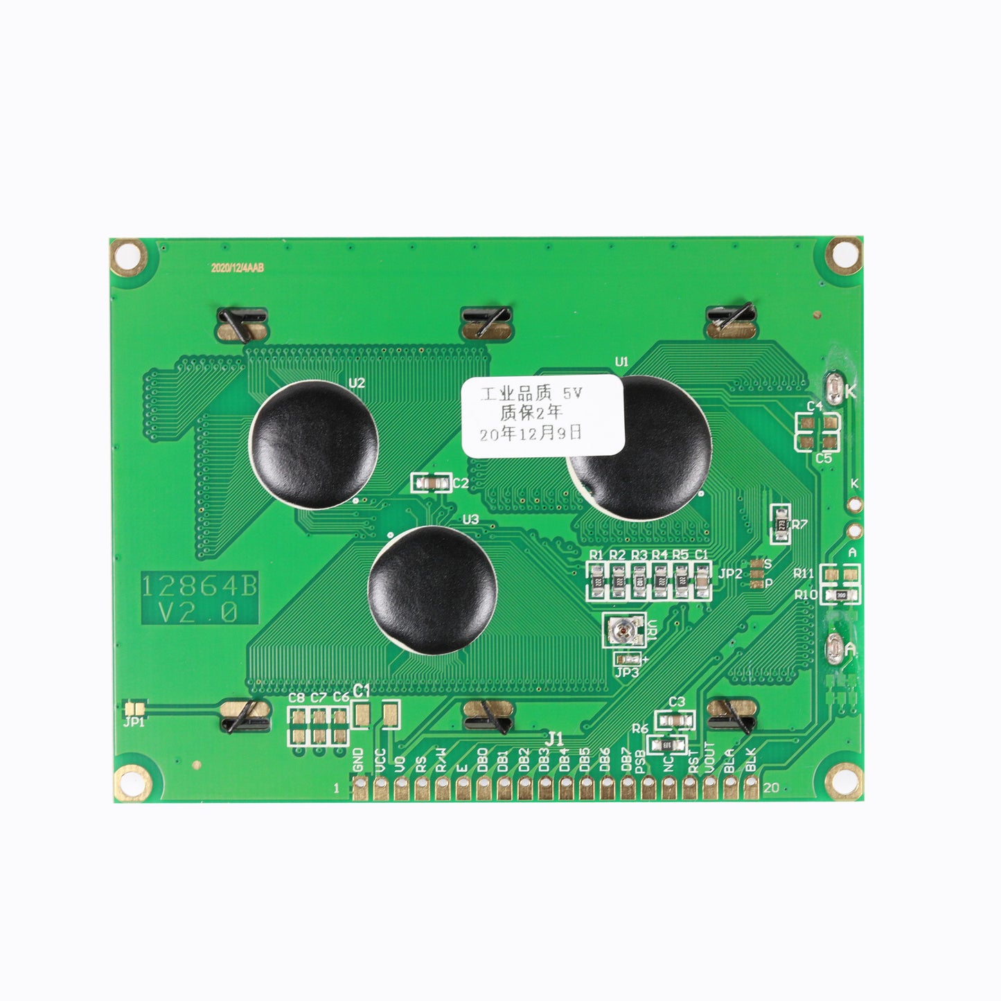 flashtree Blue screen 12864T LCD 3.3-5v Chinese font library with backlight ST7920