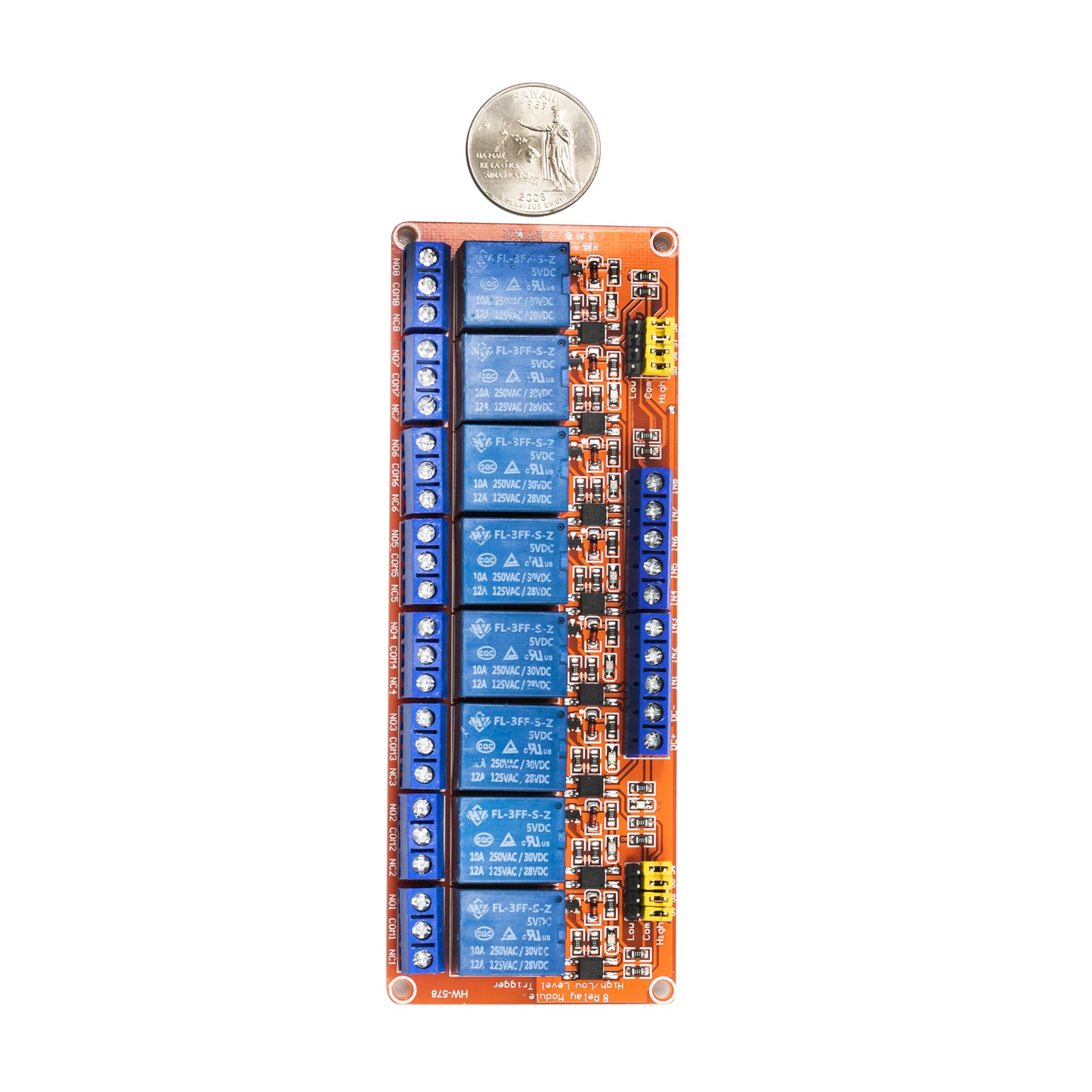 flashtree 1 / 2 / 4 / 8-way 5v12v2v relay module supports high and low level trigger development board with optocoupler isolation