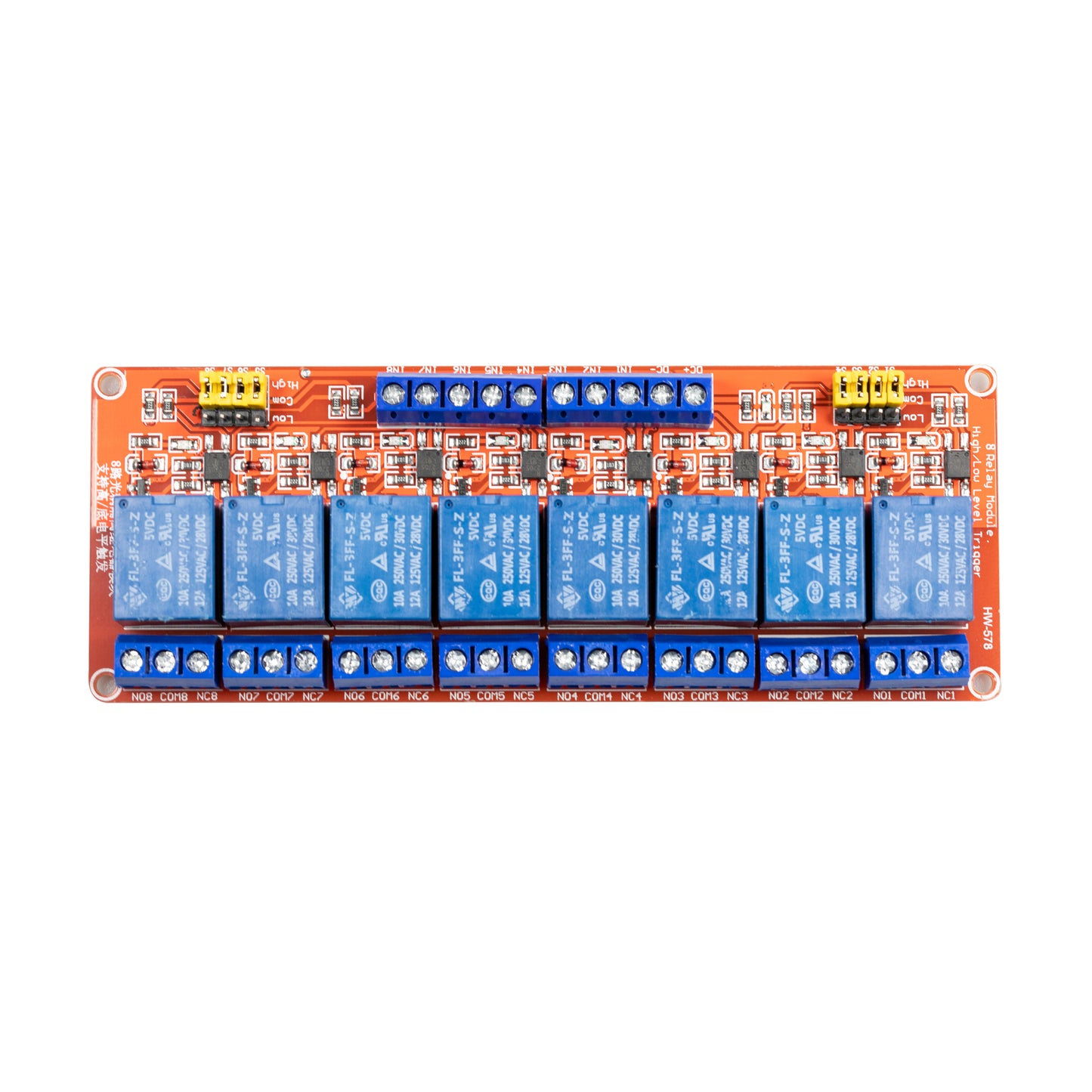 flashtree 1 / 2 / 4 / 8-way 5v12v2v relay module supports high and low level trigger development board with optocoupler isolation