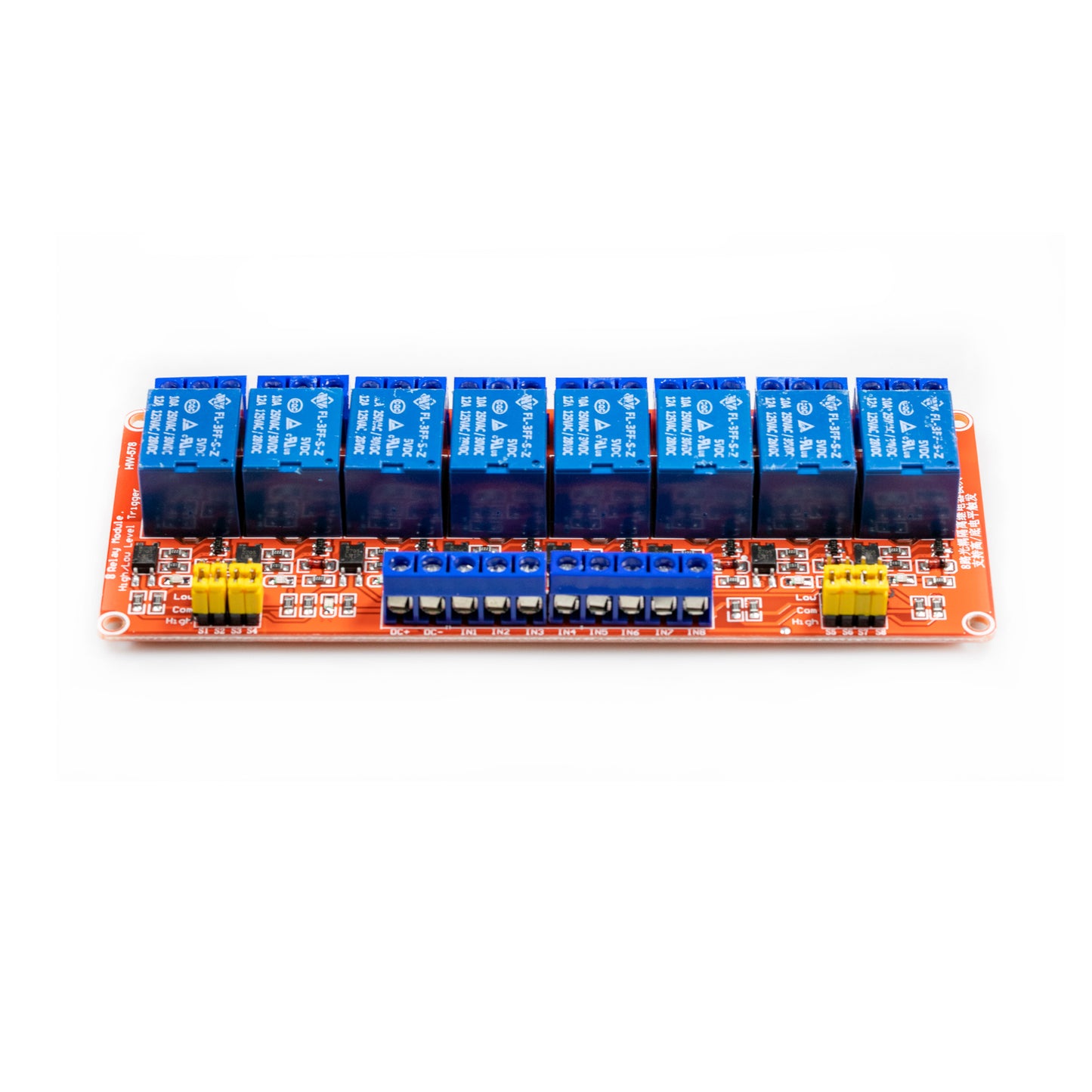 flashtree 1 / 2 / 4 / 8-way 5v12v2v relay module supports high and low level trigger development board with optocoupler isolation