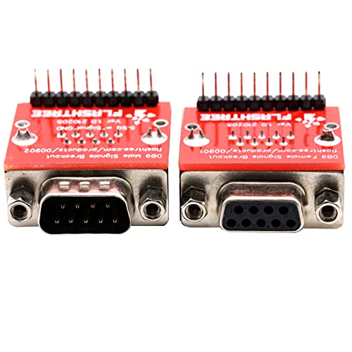 risingsaplings 9 Pin Serival Connector DB9 Female and DR9 Male Signals Breakout Board D-SUB Adapter Connector RS232 Serial Solder with 10 Pin Header