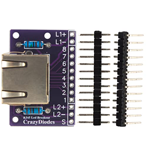 flashtree 2pcs RJ45 8Pin Breakout Board with LED Light
