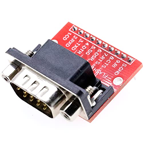 risingsaplings 9 Pin Serival Connector DB9 Female and DR9 Male Signals Breakout Board D-SUB Adapter Connector RS232 Serial Solder with 10 Pin Header