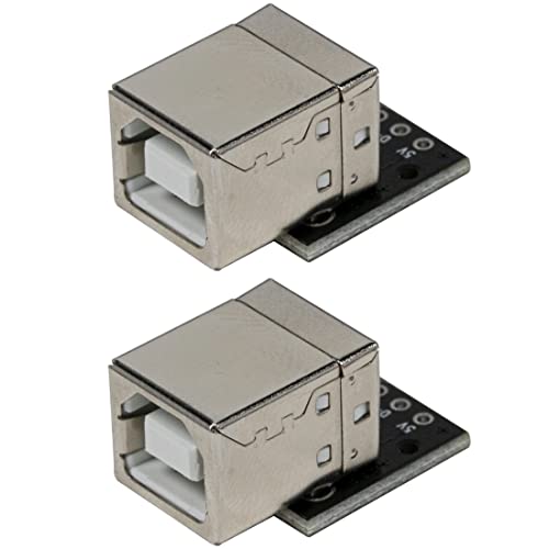 jujinglobal 2pcs USB Type B Female Print Port Breakout Board with 4 pins 2.54mm Output
