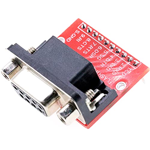 risingsaplings 9 Pin Serival Connector DB9 Female and DR9 Male Signals Breakout Board D-SUB Adapter Connector RS232 Serial Solder with 10 Pin Header
