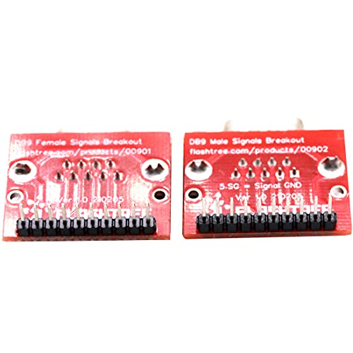risingsaplings 9 Pin Serival Connector DB9 Female and DR9 Male Signals Breakout Board D-SUB Adapter Connector RS232 Serial Solder with 10 Pin Header