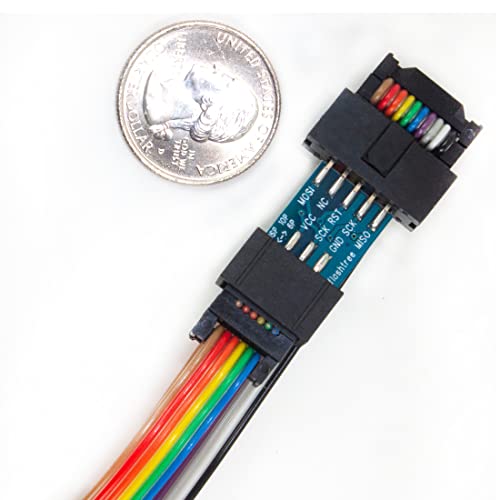 jujinglobal 2pcs ISP Rainbow Cable 10Pin to 6Pin for Arduino