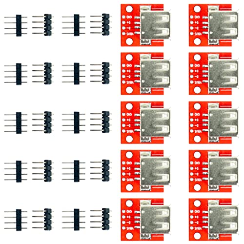 jujinglobal 10pcs USB A-Type Mother Base Expansion Board with Row pins