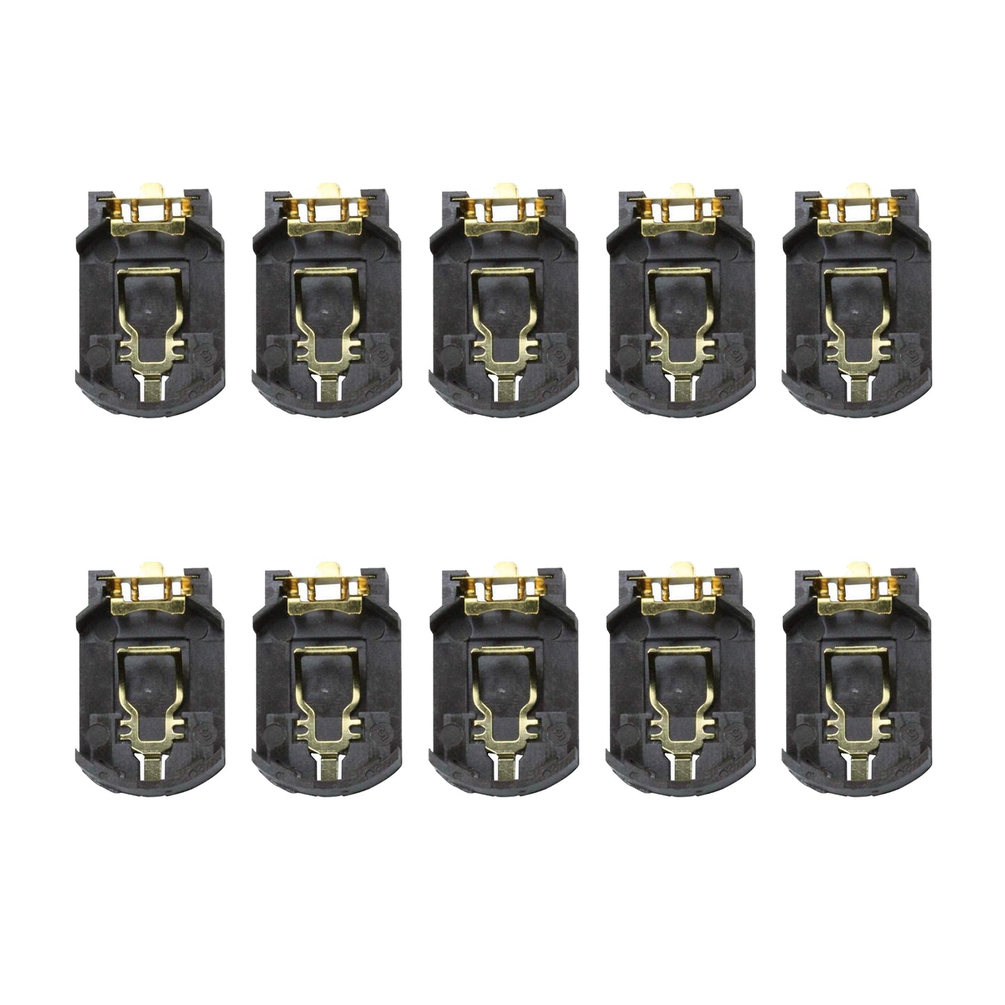 flashtree 10pcs CR2032 Case Holder SMT Horizontal Coin Button Battery Holder Brown Container Case SMD for CR2025 CR2032 use Compatible