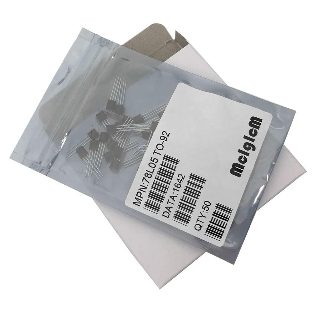 flashtree 5pcs MCIGICM 78L05 Linear Voltage Regulator IC Positive Fixed Output 5V 100mA TO-92 with Copper Plated feet