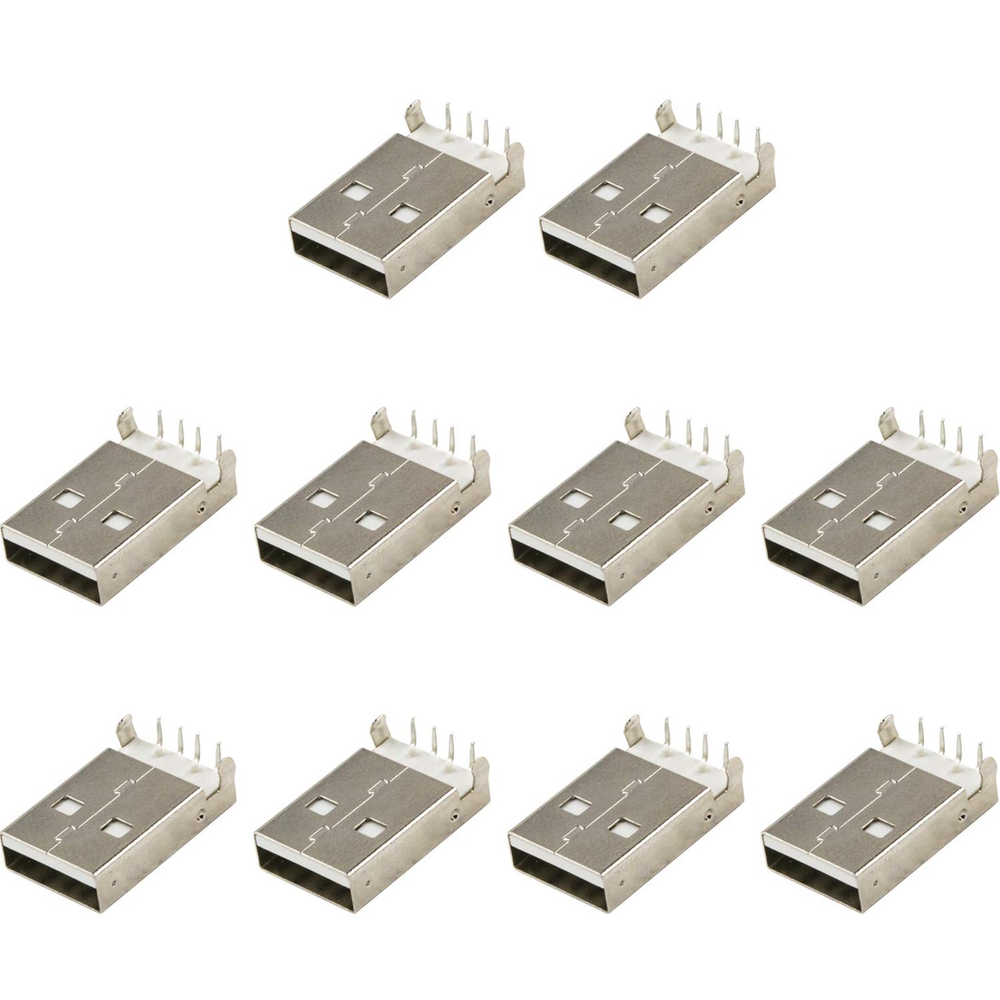 flashtree 10pcs USB 2.0 Type A Male 90 Degree Socket