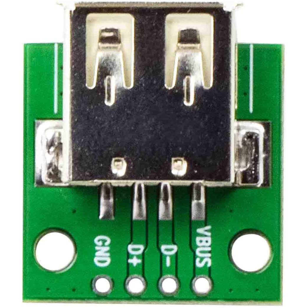 flashtree 10pcs USB Type A Female Socket Breakout Board 2.54mm Pitch Adapter Connector DIP for DIY USB Power Supply/breadboard Design