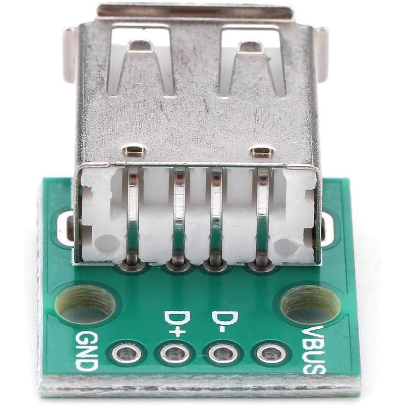 flashtree 10pcs USB Type A Female Socket Breakout Board 2.54mm Pitch Adapter Connector DIP for DIY USB Power Supply/breadboard Design