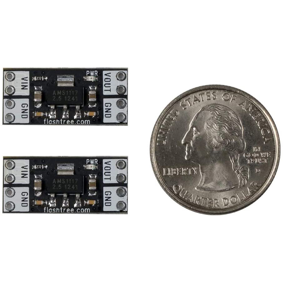 flashtree 2Pcs AMS1117 1117 2.5V 0.5A Voltage Converter 5V 7.5V to 2.5V Module