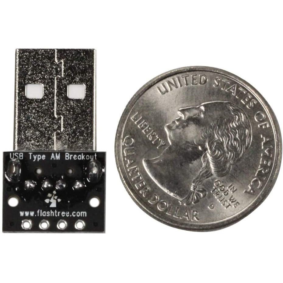 flashtree 10pcs USB 2.0 Type A Male Breakout Board 2.54mm Pin Out 100 mils