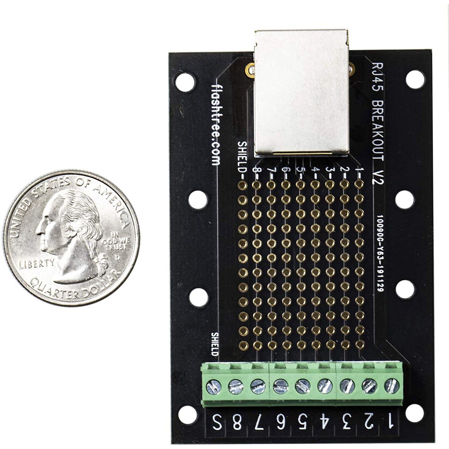 flashtree RJ45 8P8C Right Angle Shielded Jack Breakout Board Terminal Block Connector