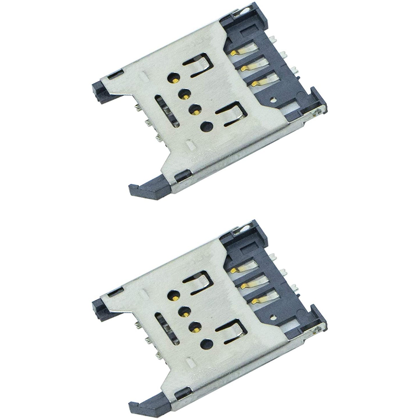 flashtree 2pcs SIM Card Connector Socket sockets Metal Clamshell Connector 6P SMD SMT