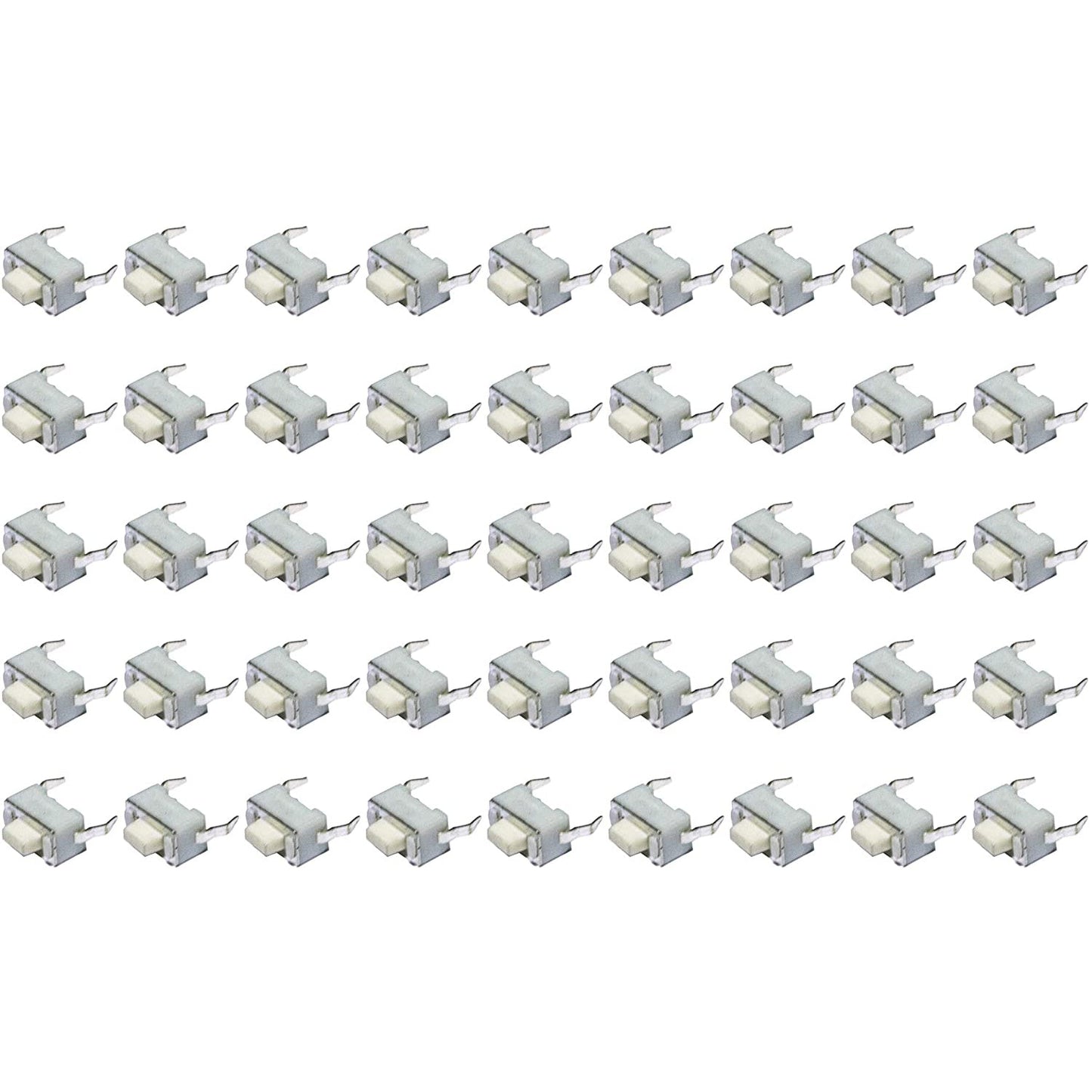 flashtree 50pcs 3x6x5H(mm) Panel Mini/Micro/Small PCB Momentary Tactile Tact Push Button Switch Milk White DIP 50PCS