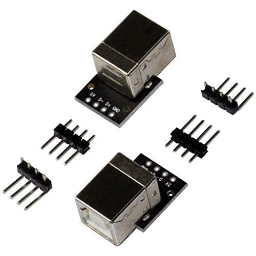 flashtree 10pcs USB 2.0 Type B Female Breakout Board 2.54mm Pin Out 100 mils