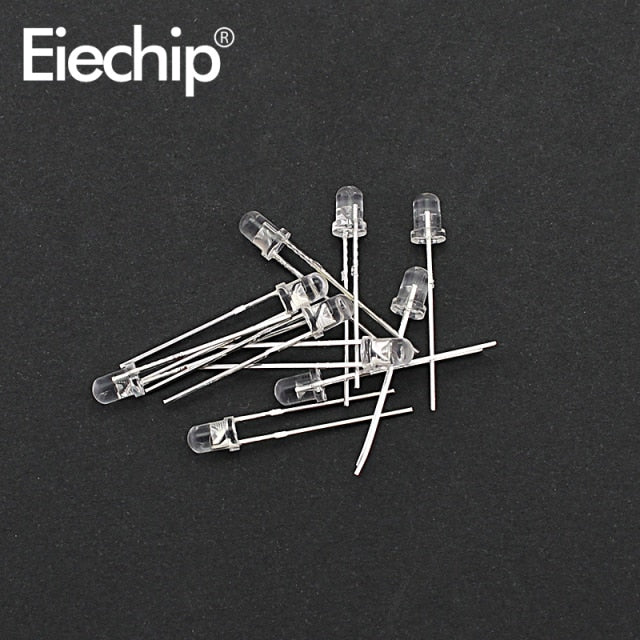 flashtree 100pcs/200pcs 3mm 5mm LED Diode Assorted Kit White Green Red Blue Yellow Orange F3 F5 Leds Light Emitting Diodes DIY electronic