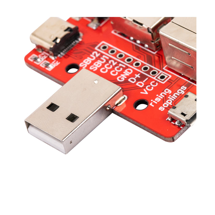 flashtree USB 6 in 1 Breakout Type A Male to Mini Type-c Micro Type B Female Board