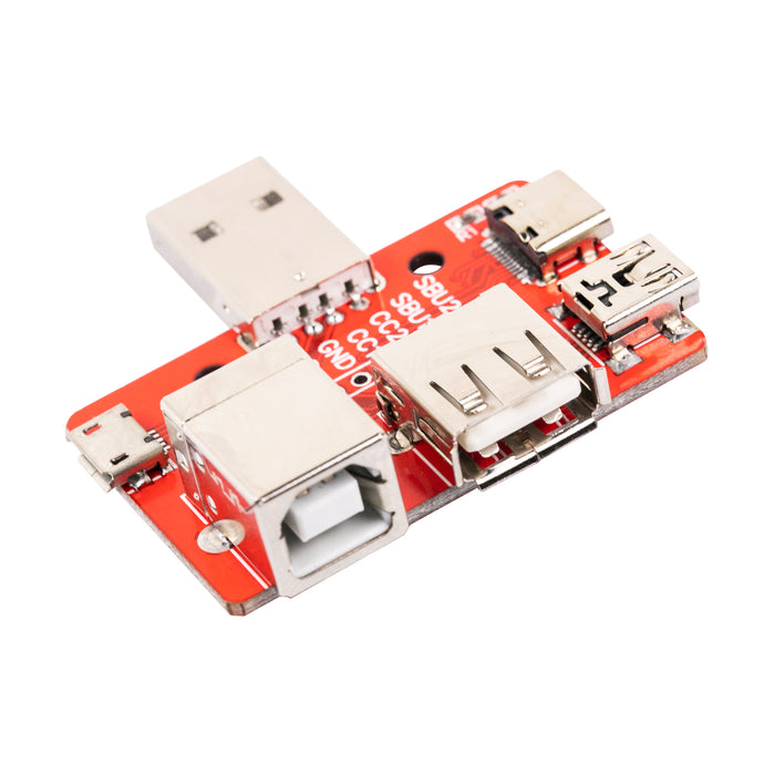 flashtree USB 6 in 1 Breakout Type A Male to Mini Type-c Micro Type B Female Board