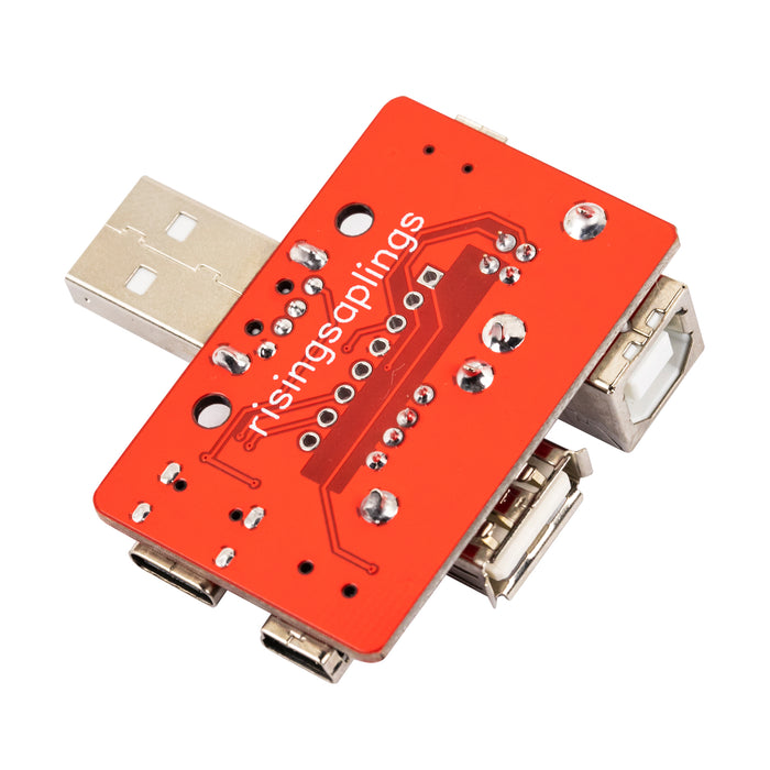 flashtree USB 6 in 1 Breakout Type A Male to Mini Type-c Micro Type B Female Board