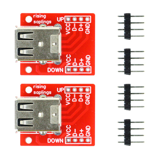 flashtree 2pcs Double layer USB2.0 transfer test board is welded well, USB2.0 horizontal plug in to 2.54mm double layer full package USB