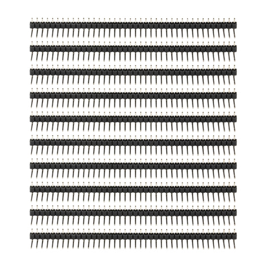 flashtree 10pcs 1x40 40P 2.54mm Pitch 40P Single Row 90 Degree Curved Connector Pin Header Strip