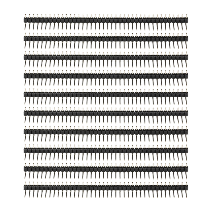 flashtree 10pcs 1x40 40P 2.54mm Pitch 40P Single Row 90 Degree Curved Connector Pin Header Strip