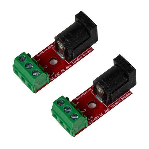 flashtree 2pcs 5.5 x 2.5mm DC Power Jacks Sockets Breakout Board with 3 Pin Terminal 5.5mm x 2.5mm