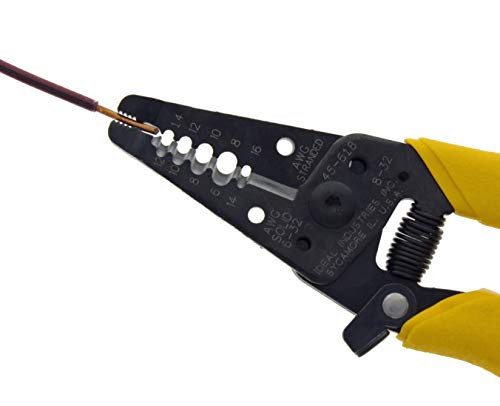 IDEAL Electrical 45-618 Reflexâ„?Super T®-Stripper - 8-116 AWG, Yellow, Wire Stripper, Plier Nose, Slide Lock, Textured Grips