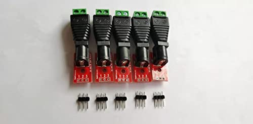 flashtree 5pcs DC Plug with Expansion Board 2.5mm with 3pin Straight Header