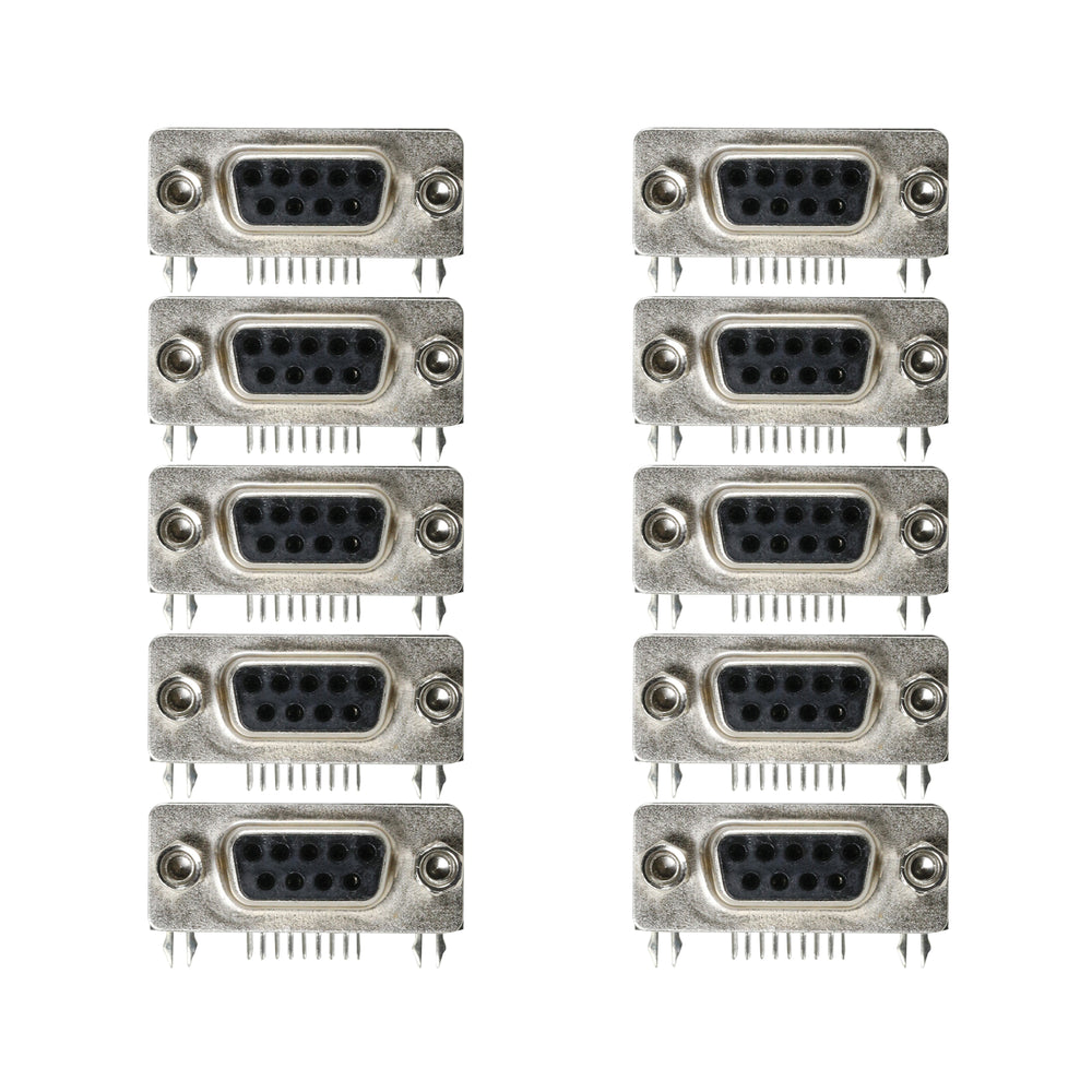 flashtree 10pcs Dr9 female dr9t short D connector with bent pin hole and serial connector