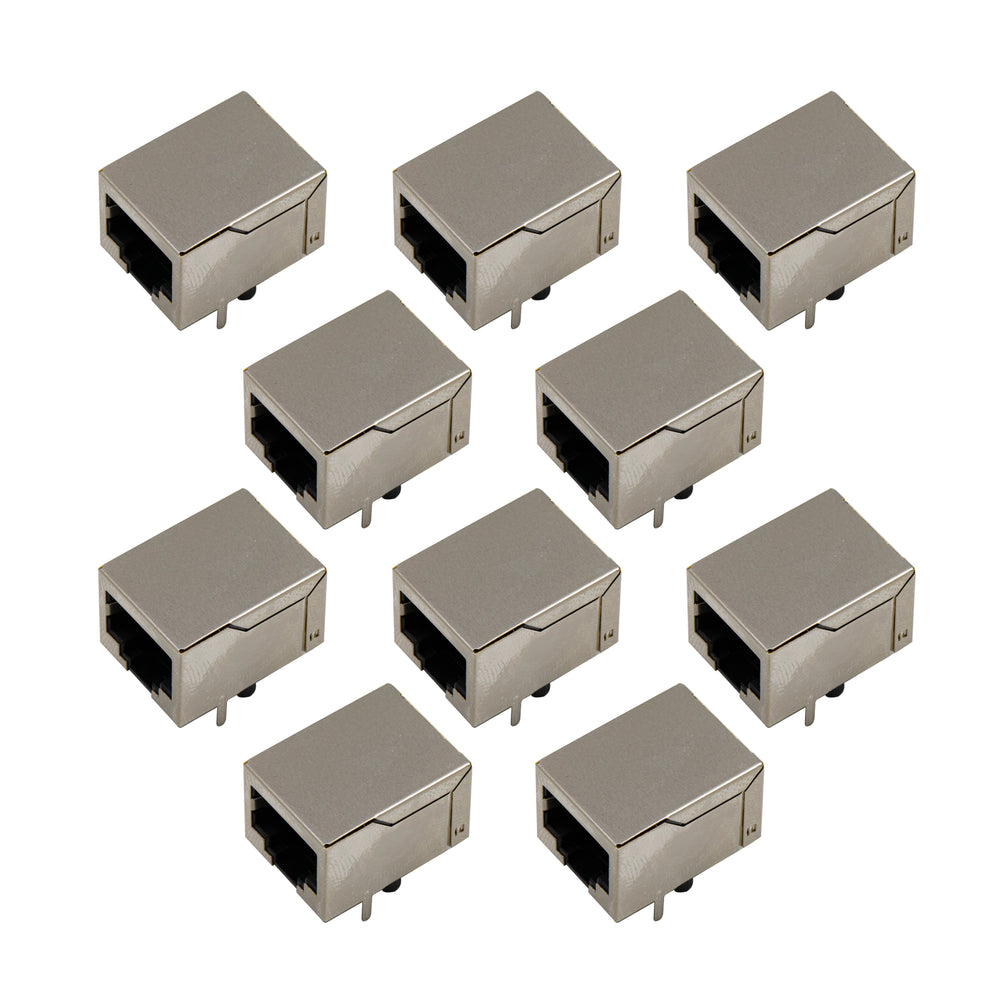 flashtree 10pcs RJ45 network socket short body 18.3mm horizontal network cable female without lamp